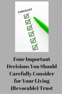 Four Important Estate Planning Decisions